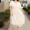 Arabella Cream Sheer Ruffle Dress