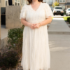 Arabella Cream Sheer Ruffle Dress