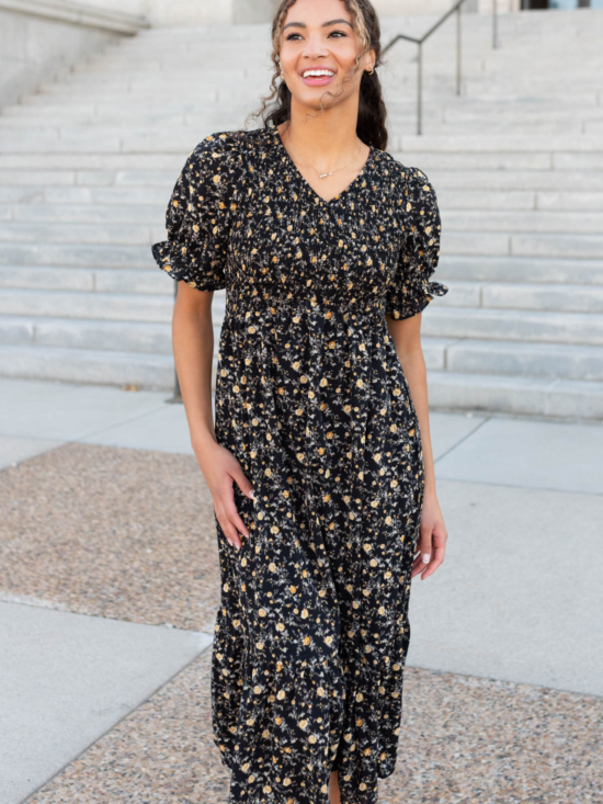 Aamori Yellow Flower Dress