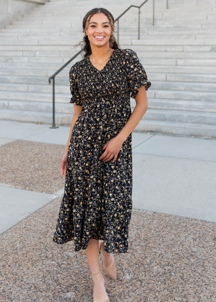 Aamori Yellow Flower Dress