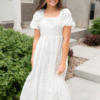 Abbie White Embroidered Dress