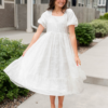 Abbie White Embroidered Dress