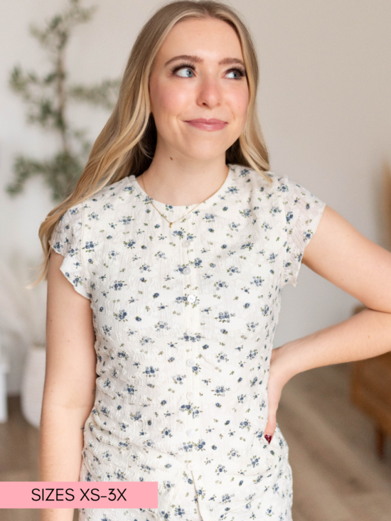 Abby Ivory Floral Lace Top