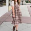 Abigail Plaid Overall Dress