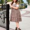 Abigail Plaid Overall Dress