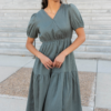 Addee Olive Tiered Dress