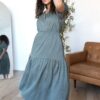 Addee Olive Tiered Dress