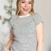 Addilyn Black Striped Top