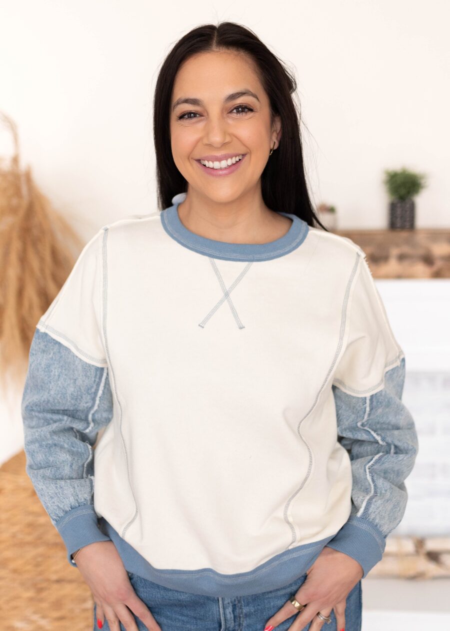 AlainaTwoToneDenimPullover_DSC4507.jpg Alaina Two Tone Denim Pullover