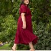AlanaBurgundyTexturedTieDressLL6-19-21.jpg Alana Burgundy Textured Tie Dress