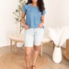 Aleah Embroidered Denim Top