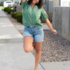 Amber Green Embroidered Top