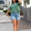 Amber Green Embroidered Top