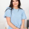 Annalie Blue Textured Top
