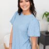 Annalie Blue Textured Top