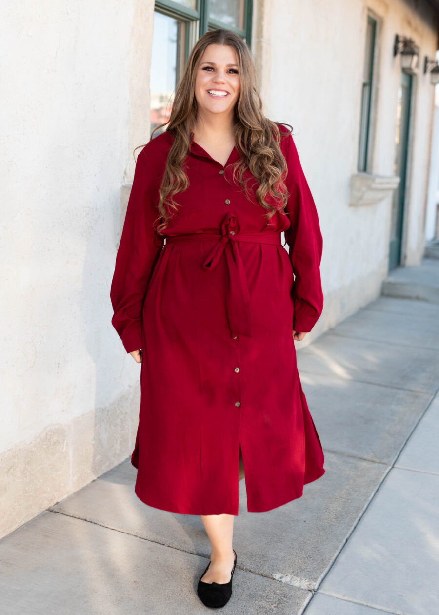 AnneBurgundyButtonUpDress_DSC1795.jpg Anne Burgundy Button Up Dress