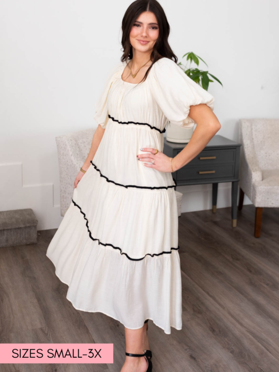 AnnikaCreamRuffleTieredDress.png Annika Cream Ruffle Tiered Dress