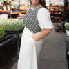 Annika White Striped Dress