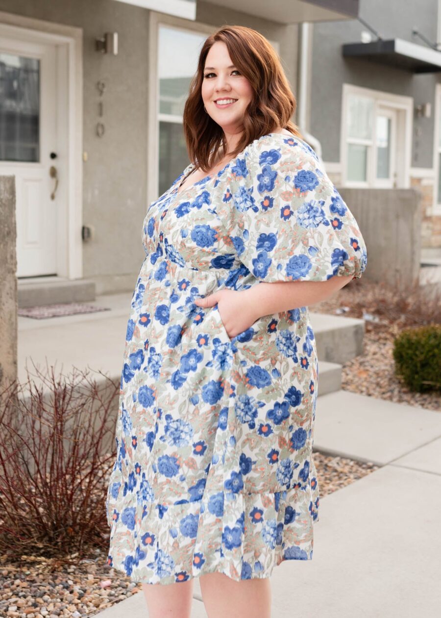 Ansley Blue Floral Dress
