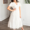 Arabella Cream Sheer Ruffle Dress