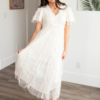 Arabella Cream Sheer Ruffle Dress