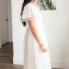 Arabella Cream Sheer Ruffle Dress