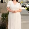 Arabella Cream Sheer Ruffle Dress