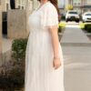 Arabella Cream Sheer Ruffle Dress
