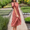 Ashlyn Brick Floral Dress