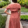 Ashlyn Brick Floral Dress
