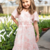 Aubree Pink Floral Little Girls Dress