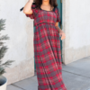 Aubrey Red Plaid Bow Dress