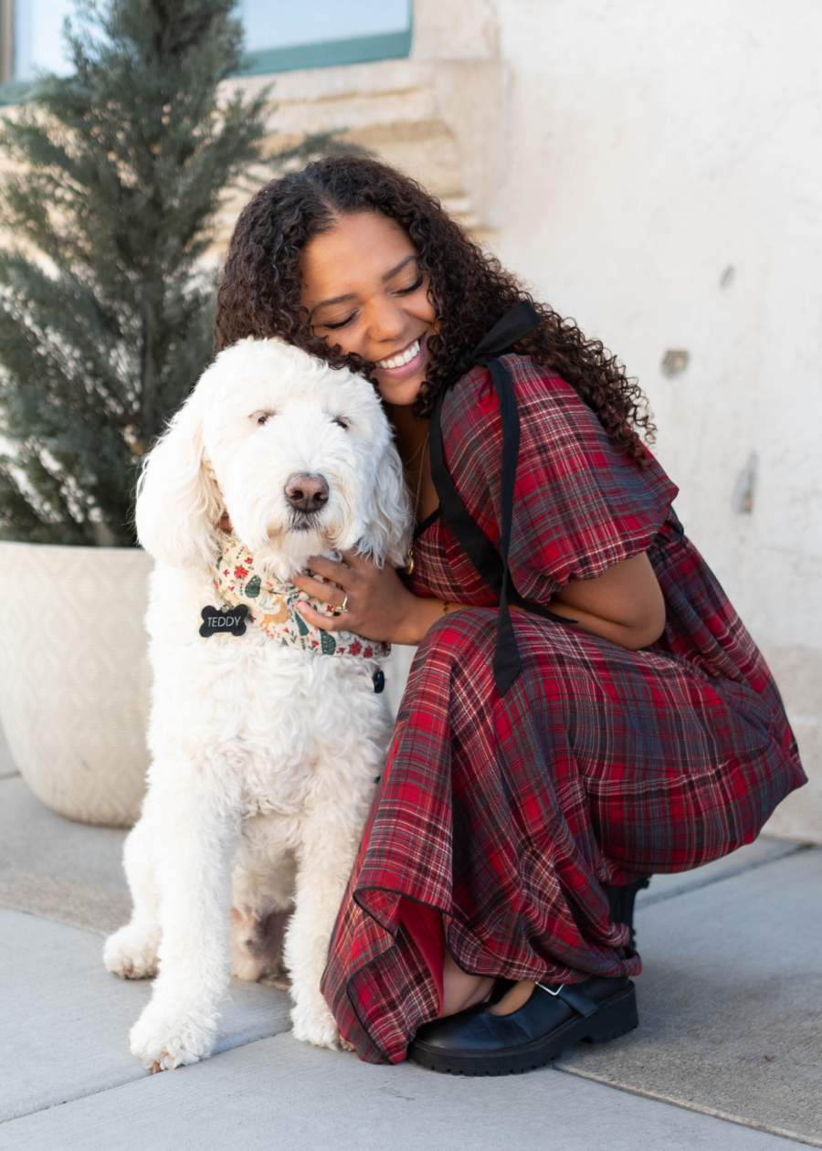 Aubrey Red Plaid Bow Dress
