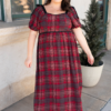Aubrey Red Plaid Bow Dress