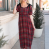 Aubrey Red Plaid Bow Dress