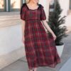 Aubrey Red Plaid Bow Dress