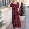 Aubrey Red Plaid Bow Dress