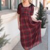 Aubrey Red Plaid Bow Dress
