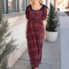 Aubrey Red Plaid Bow Dress