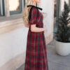 Aubrey Red Plaid Bow Dress