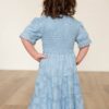 Audra Blue Floral Tiered Little Girl Dress