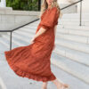 Aurelia Rust Smocked Dress