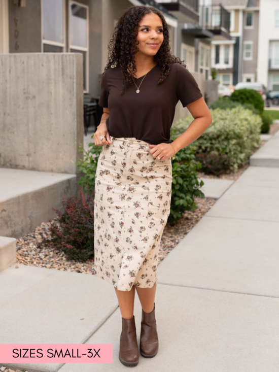 AyalaNaturalFloralPencilSkirt.png Ayala Natural Floral Pencil Skirt