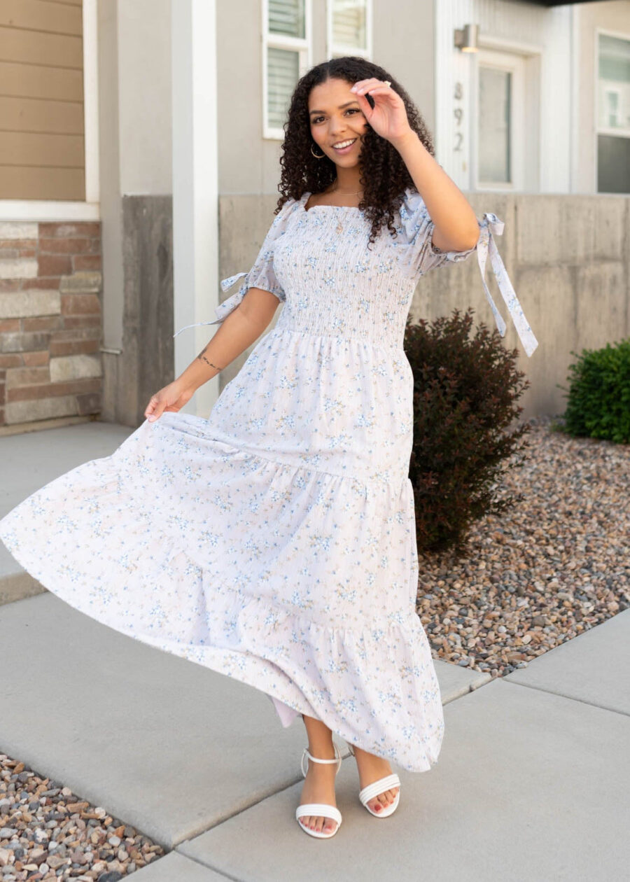Azalea Lavender Floral Dress