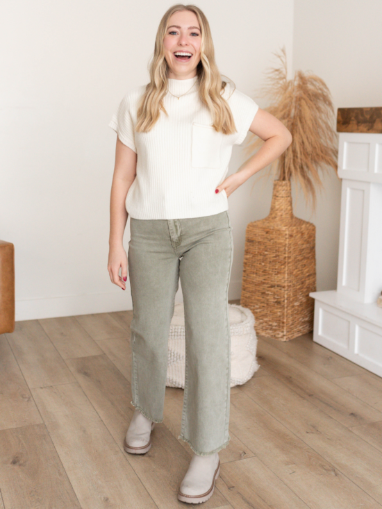 Bella Cream Mock Neck Top