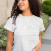 Bethany Black Striped Top