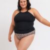Black Double-Cinch Tankini Top