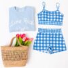 Blue Gingham Boy Short