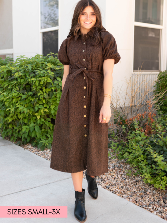 Bonnie Brown Leopard Dress
