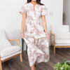 Brea Beige Tiered Pattern Dress